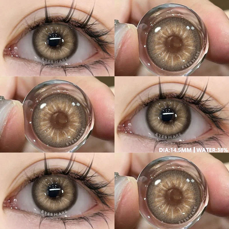 Colored Contacts Lenses for Eyes Fashion Blue Contact Lenses Brown Lenses Cosmetic Green Eye Contacts Yearly 2pcs/pair