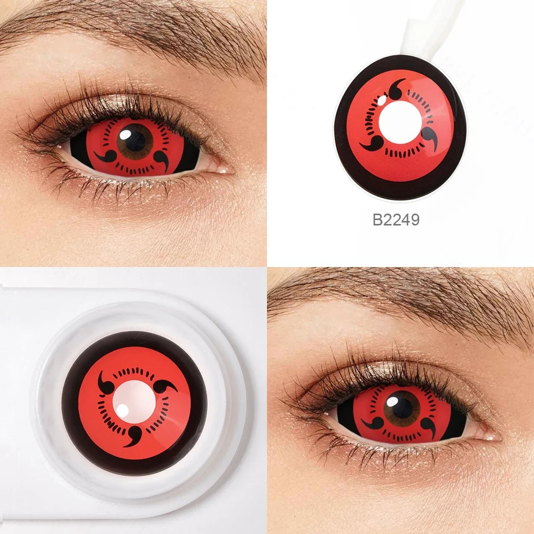 Yearly Use 22mm Full Eye Halloween Contact Lenses For Cosplay Contacts Lens Sharingan Contact Lenses Color Lenses 9.0mm