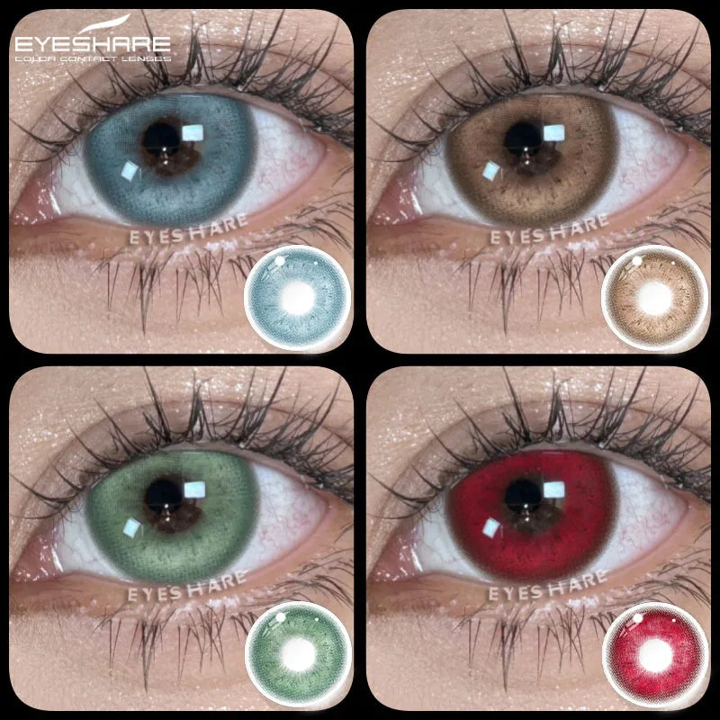 2Pcs Natural Color Contact Lenses for Eyes Korean Brown Lenses Beauty Fashion Gray Lense Blue Eye Lenses Pink Contacts
