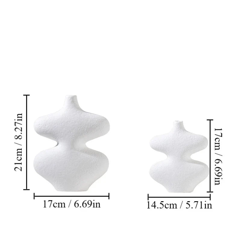 Ceramic Vase Abstract Geometric Crafts Floral Arrangement Accessories Flower Terrarium Pot Home Decoration