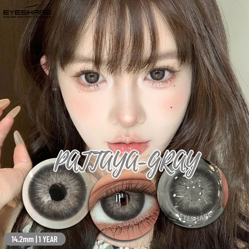 1 Pair Color Contact Lenses for Eyes Color Pupils Natural Brown Lenses Beautiful Pupils Cosmetic Gray Eye Lenses Yearly