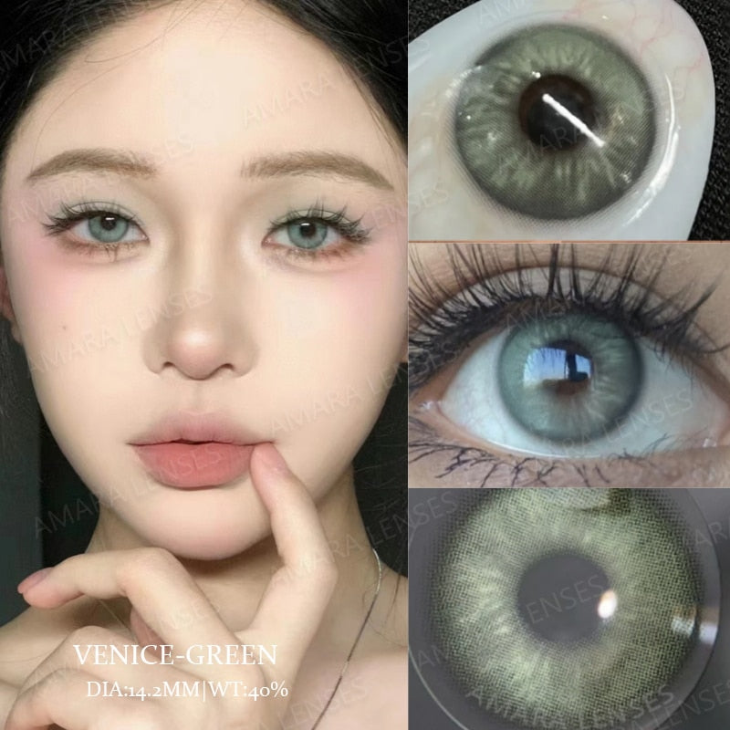 new style 1 Pair Color Contact Lenses with Natural Eye Contact Lenses Blue Brown Green Lenses Pupils Beauty Color lens
