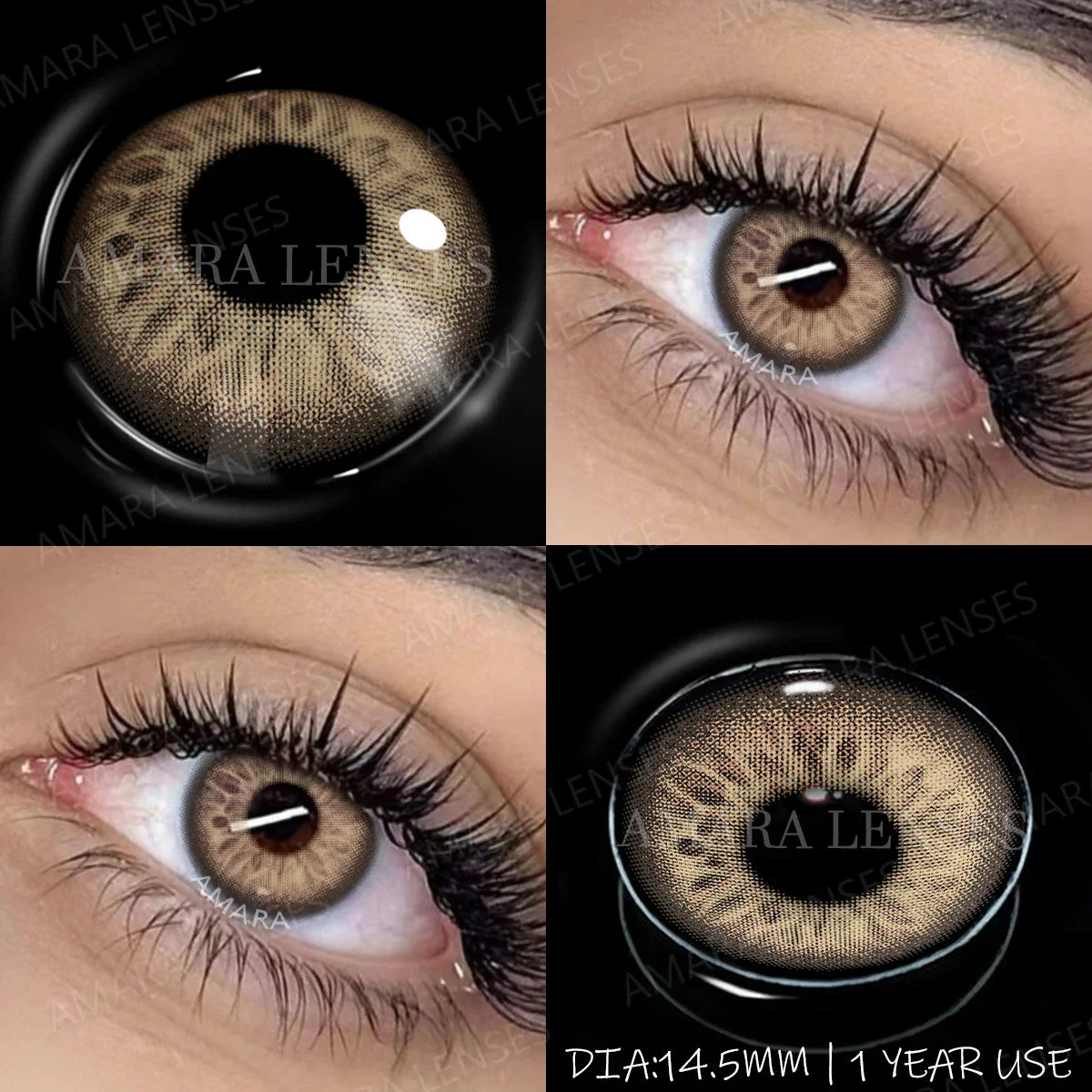 1 Pair NEW Colored Pupils Makeup Green Contact Lenses Beauty Women Colored Pupils Cosmetic Brown Natural Pupils
