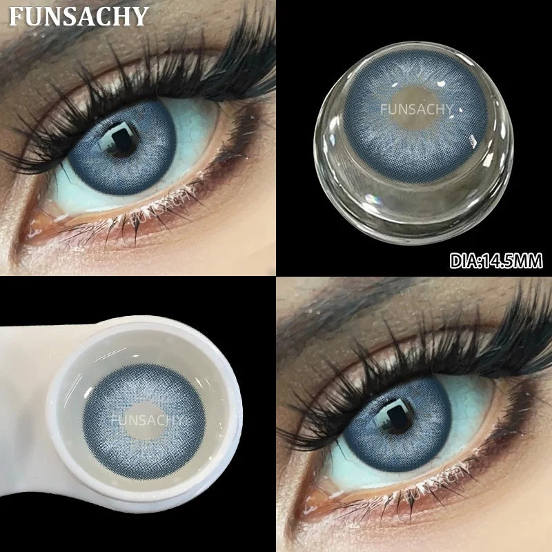 1 Pair Fashion Color Contact Lenses for Eyes Korean Brown Natural Soft Lenses Beautiful Cosmetic Gray Pupils Blue Lens