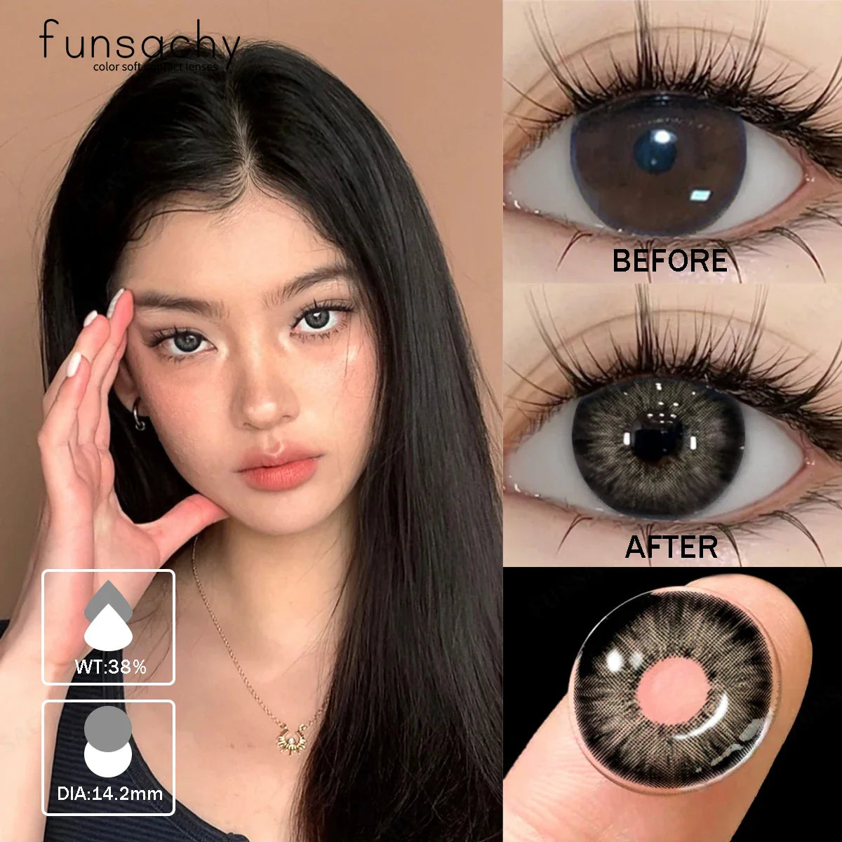 1 pair Colorcon Contact Lenses for Eyes Black Lenses Beautiful Cosmetic Pupil Blue Lenses Big Eyes Contacts Lens Yearly