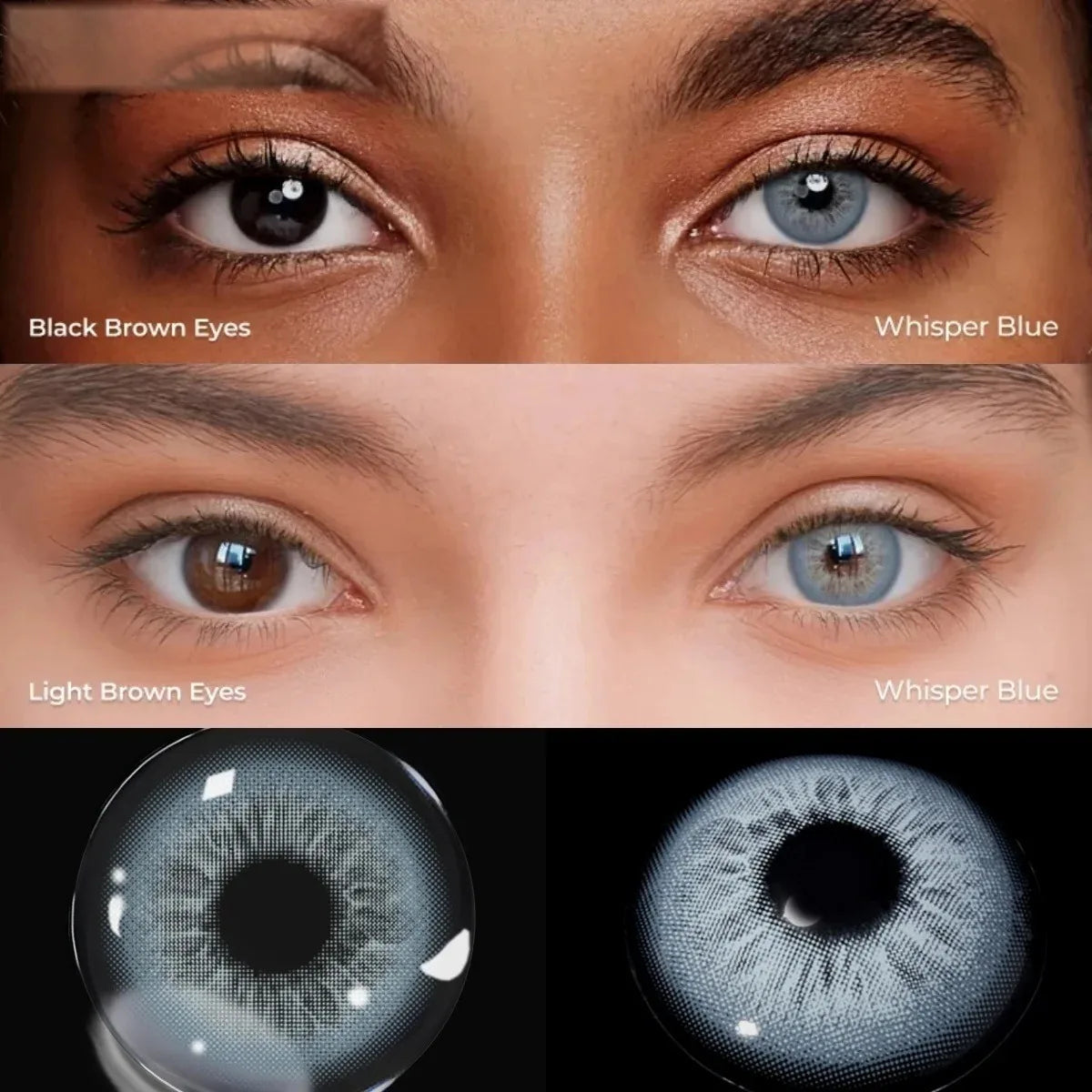 Eyes Color Contacts Colored Contact Lenses Lens Plano Small Pupil Myopia Brown 14.2mm 2Pcs 12 Months