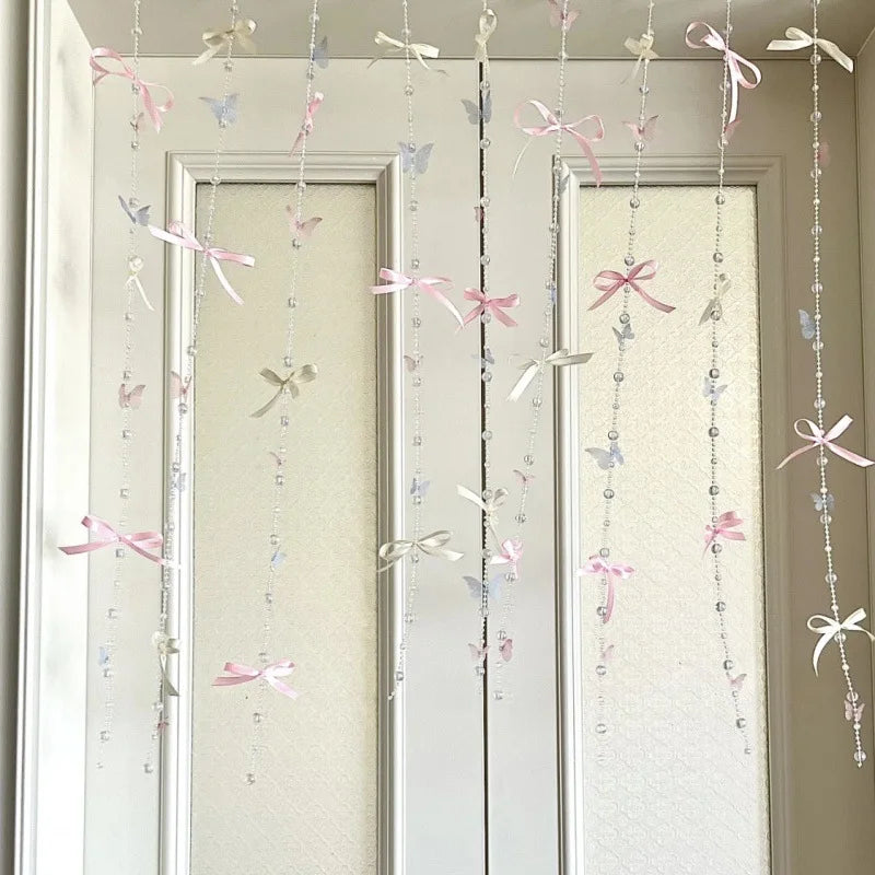 Mosquito-Resistant Door Curtain Beaded  Knot Decorative Finished Product for Girls Bedroom Study Home Toilet Kitchen...
