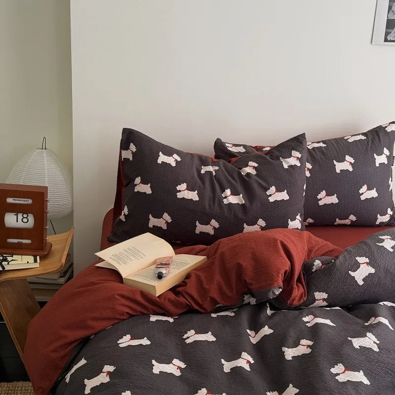 3/4Pcs Bedding Set Minimalist Color-Blocking Striped Bed Linen Double Bedroom Bedspread Sheets With Pillowcase Bedding Duvet Set