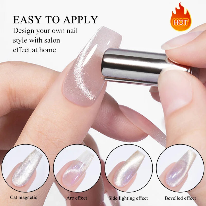 BORN PRETTY 10ml Black Glass Cat Magnetic Gel Nail Polish Ultra Shine Gold Silver Glitter Soak Off UV LED Gel Nail Art Varnish