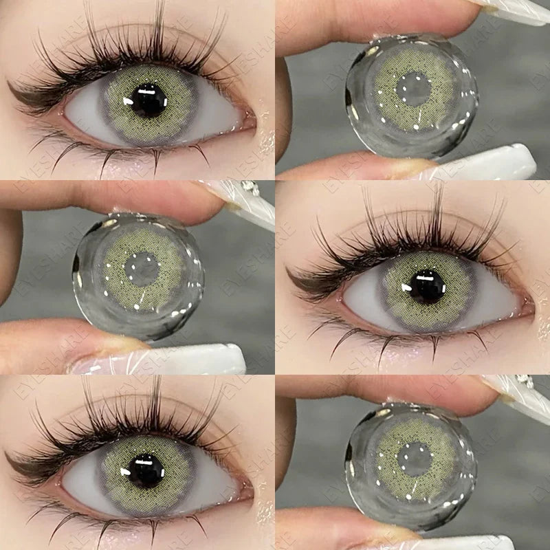 Natural Color Contact Lenses for Eyes 1pair Blue Eyes Lenses Brown Lenses Gray Eye Lenses Yearly Green Color Lenses Eye