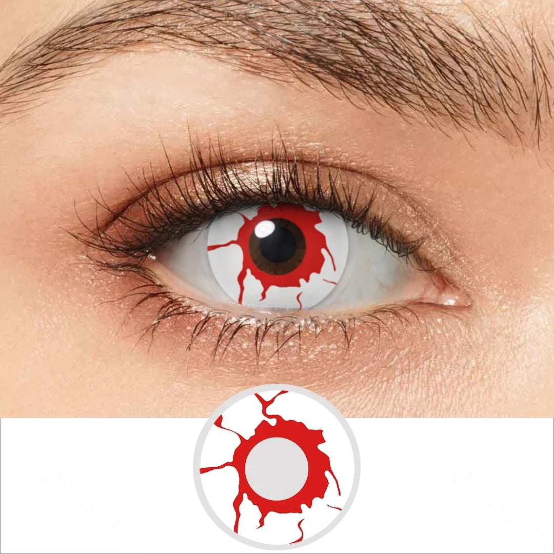 Yearly Use Halloween Contact Lenses For Cosplay Vampire Red Colored Contact Lenses Eye Lenses Blood Makeup Contact Lens