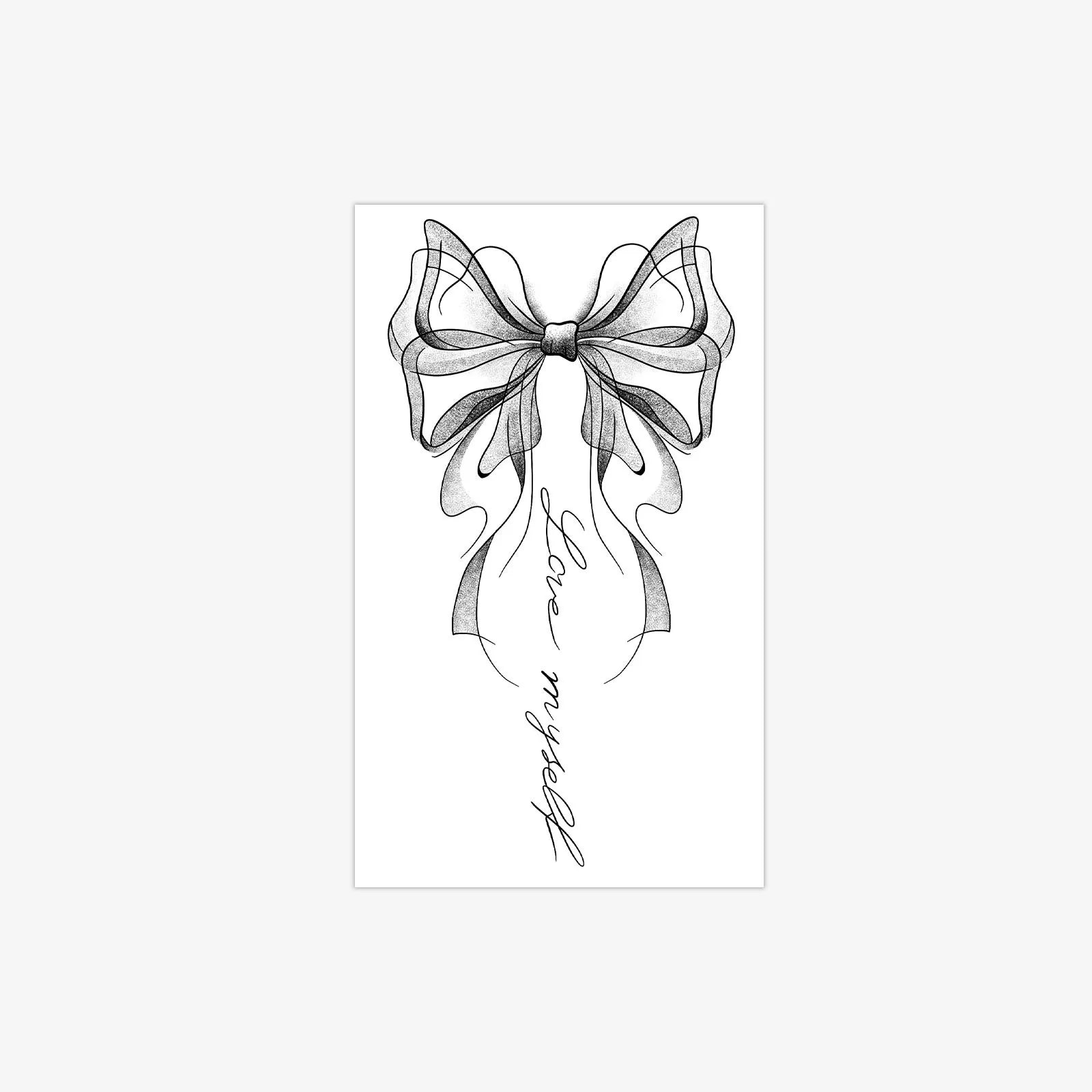 Herbal Tattoo Sticker Semi Permanent, Ink Wash Bow Butterfly Temporary Tattoo, Waterproof Long Lasting Arm Sticker for Women Gir