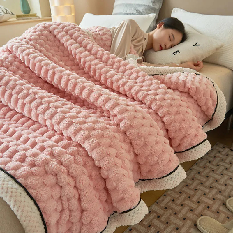 Turtle Velvet Autumn Winter Warm Sleeping Blanket Soft Comfortable Flannel Fleece Blankets for Bed Cozy Thickened Warmth Blanket