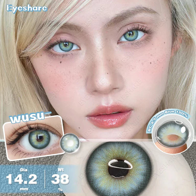 2pcs Color Contact Lens for Eyes Chocolate Makeup Lens Natural Blue Gray Eyes Contact Brown Beauty Lenses Green Contact
