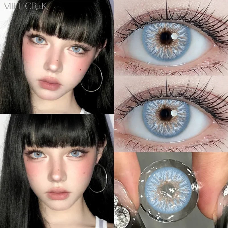 2pcs Avatar Series Myopia Color Contact Lenses for Eyes Makeup Blue Pupils Korean Lenses 14.2mm Yearly Fast Shipping