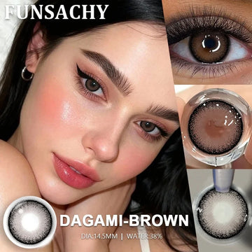 1 Pair New Color Contact Lenses Beautiful Pupil Fashion Soft Brown Black Small Diameter for Eye Grey Lenses for Student