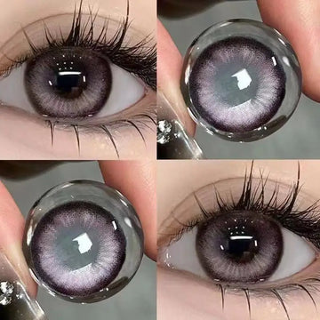 1 Pair Colored Contact Lenses with Myopia for Eyes Lenses Purple Pupils Beautiful Prescription Cosmetic Free Shipping