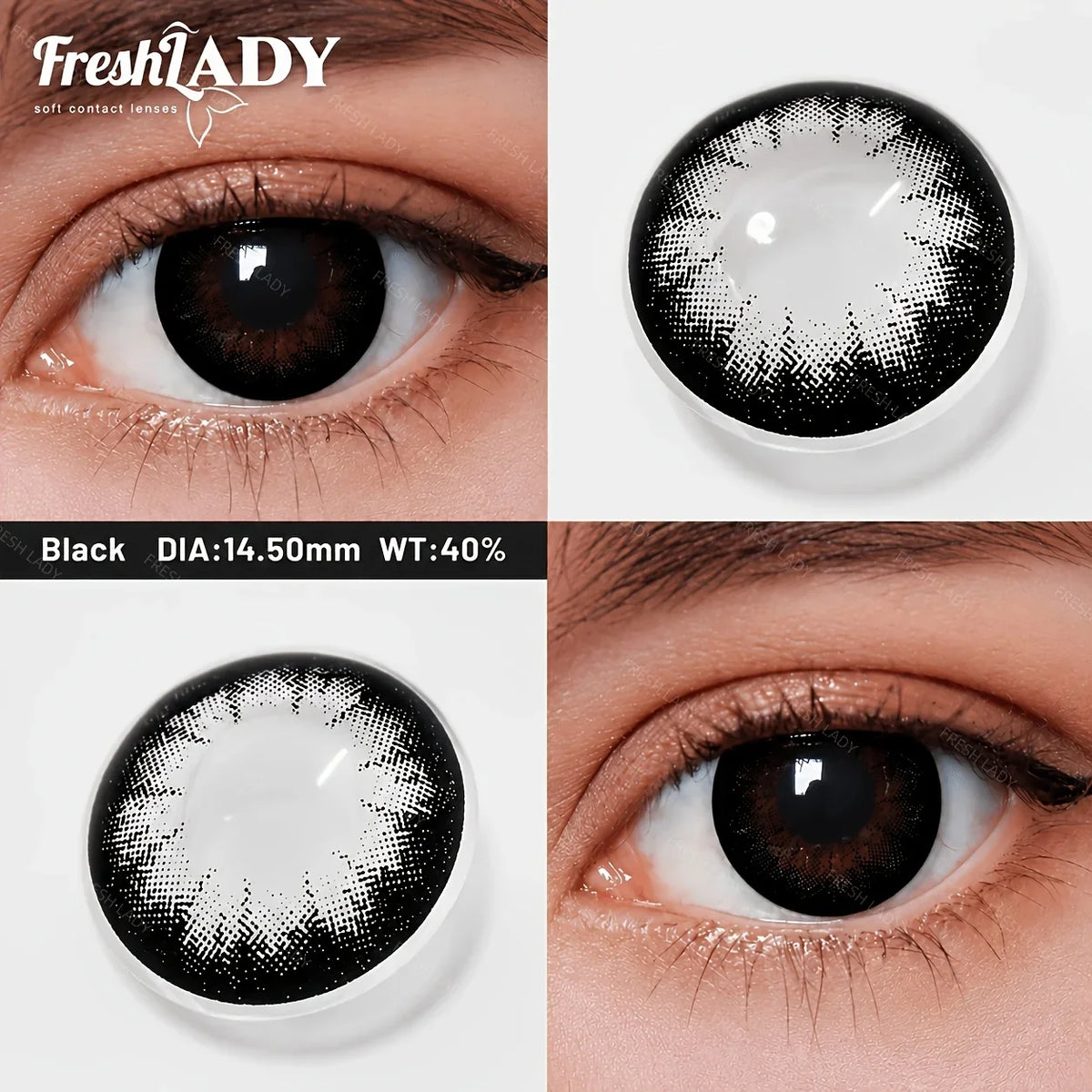 1 Pair Black Colored Contact Lenses Natural Brown Eyes Lenses Yearly Beautiful Pupils Cosmetic Lenses