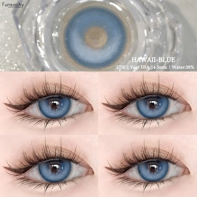 1Pair Natural Brown Contact Lenses for Eyes Colored Lenses Gray Pupils Big Eye Lenses Fashion Beauty Contacts Yearly
