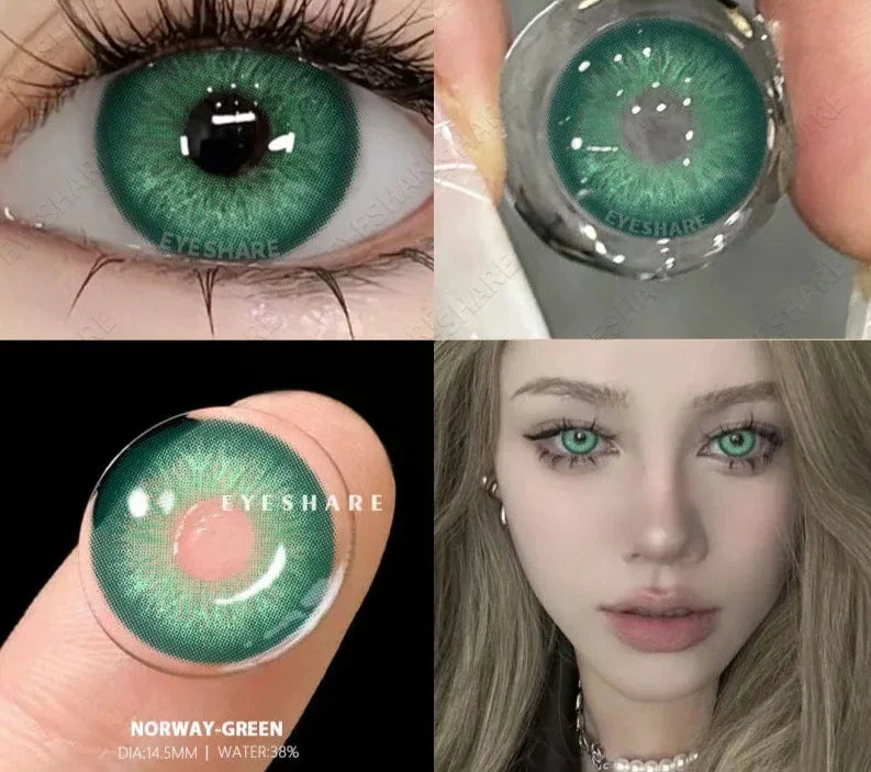 1Pair Colored Contact Lenses for Eyes Blue Contact Lenses Yearly Beautiful Pupils Gray Contact Lenses Green Contacts