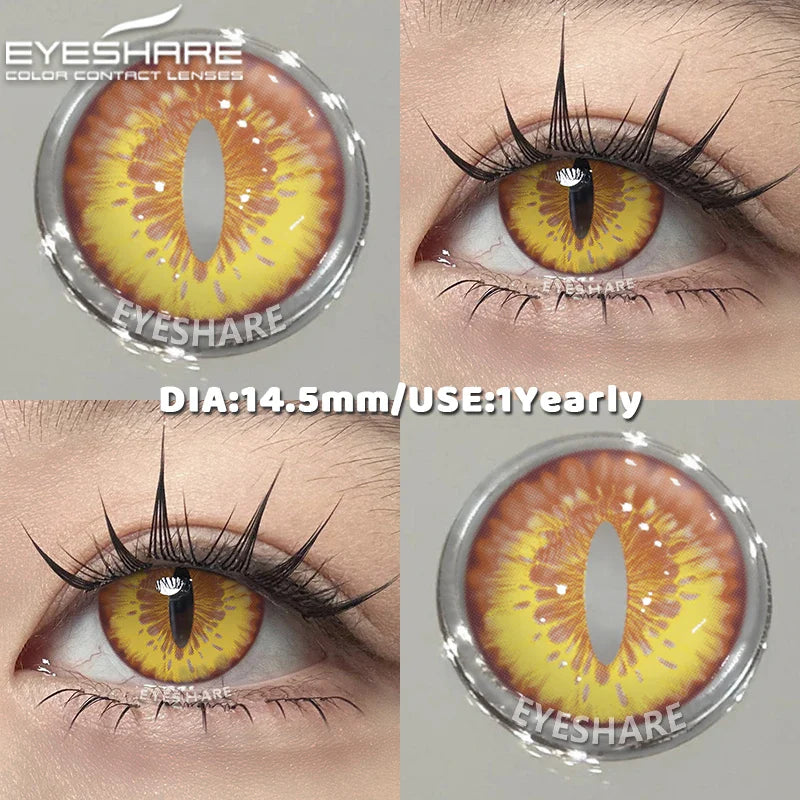 1 Pair red/white cosplay color contact lenses for eyes crazy Halloween Eye makeup Role playing Eye cosmetics color lens