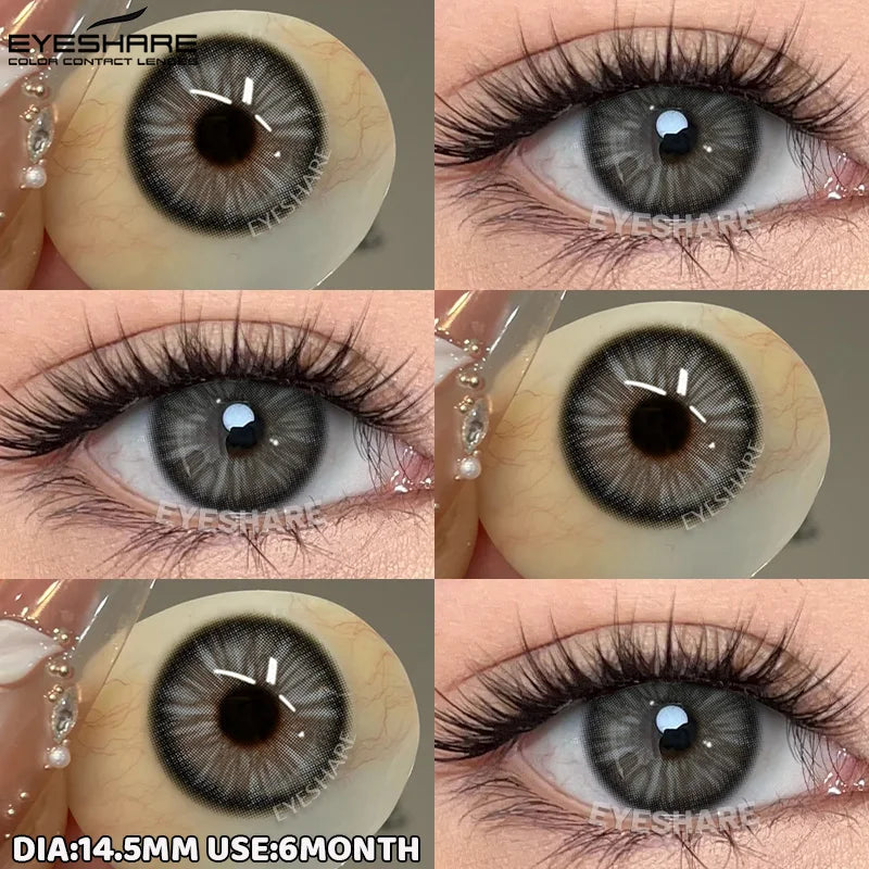 1pair/2pcs Blue Contact Lenses Color Contacts for Eyes Brown Eye Lenses Gray Lenses Yearly Cosmetic Makeup Eye Contacts