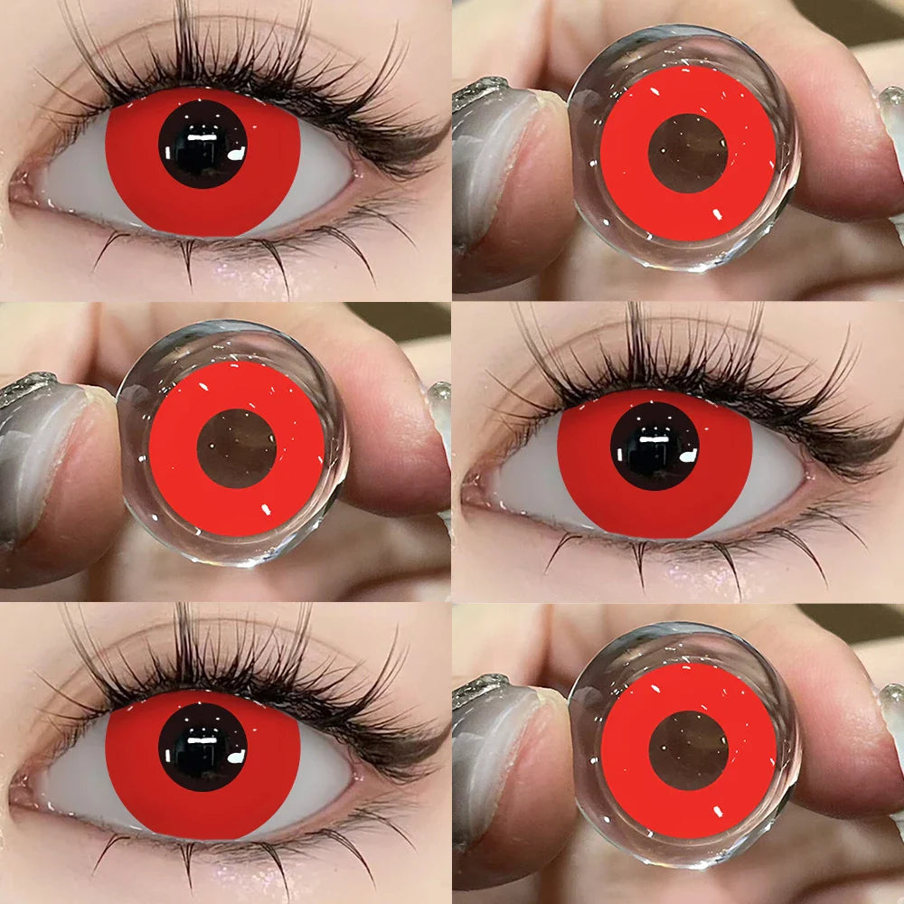 1 Pair Cosplay Pink Lenses for Eyes Anime Lenses for Halloween Nezuko Colorcon y2k Eye Contacts Cosmetic Red Lens Cosplay