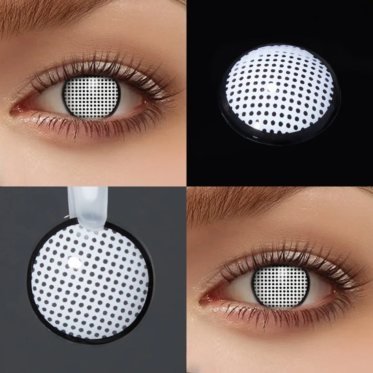6 Months Use Colored Contact Lenses Mesh White Small Pupil Eyes Makeup Lens Crazy Contacts Accessories