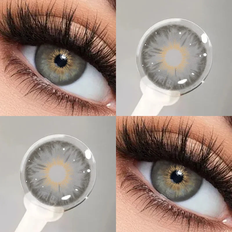 1 Pair  hot sale Colored Pupils for Eyes Green iris lens with Myopia 0~-8.00 degree Cleopatra series lenses Brown gray le