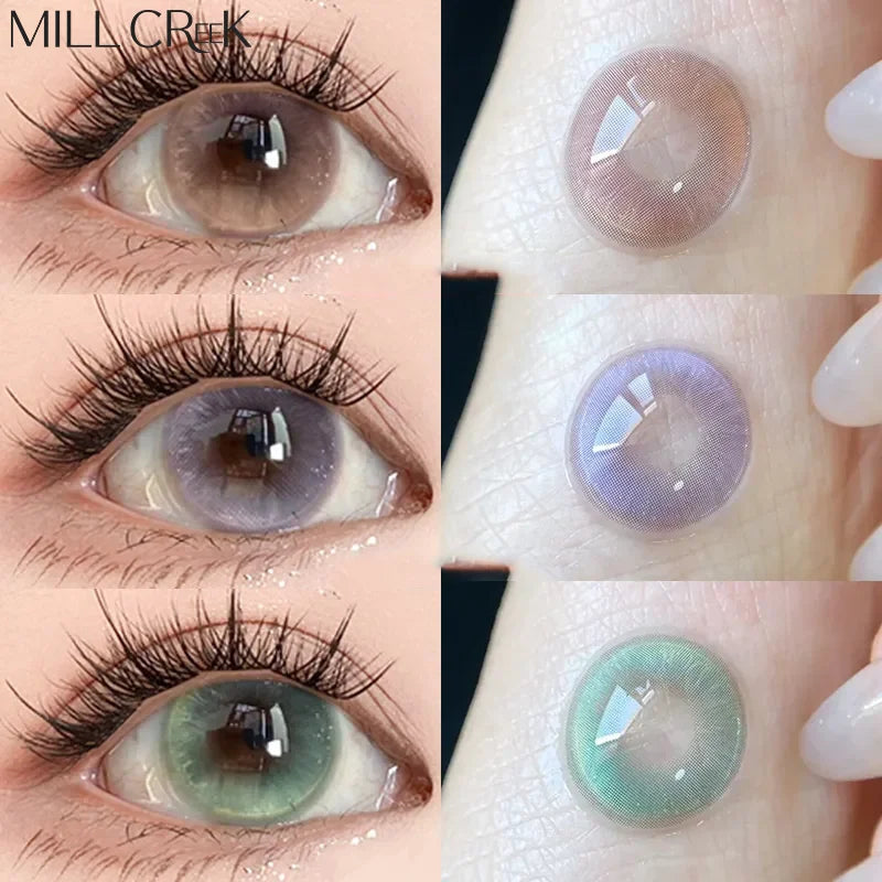 1 Pair Fashion Color Contact Lenses for Eyes With Degree Blue Contact Lens Natural Contacts Yearly Cosmetics Eye Lens
