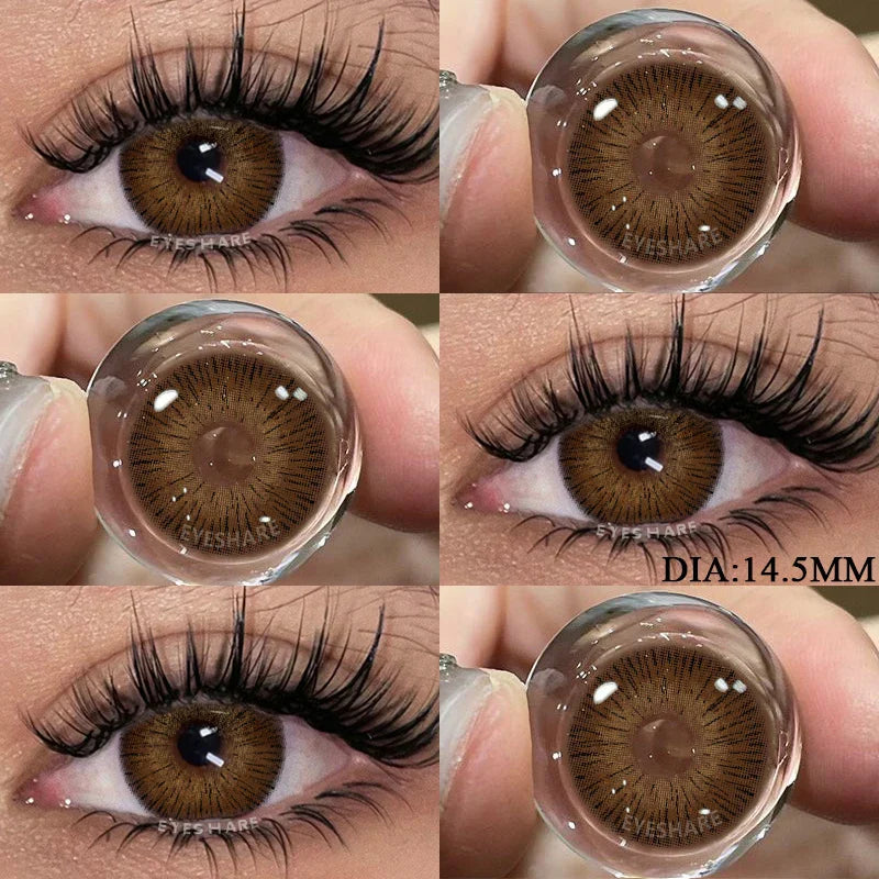 Color Contact Lenses For Eyes 1pair Yearly Natural Eye Green Color Lens Cosmetic Soft Eye Lenses Beauty Pupils Blue Lenses