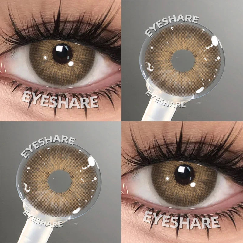 0~-6.00 Myopia Black Colored Contact Lenses with Prescription Brown Lenses with Degree Pupils Lens Fashion Yearly