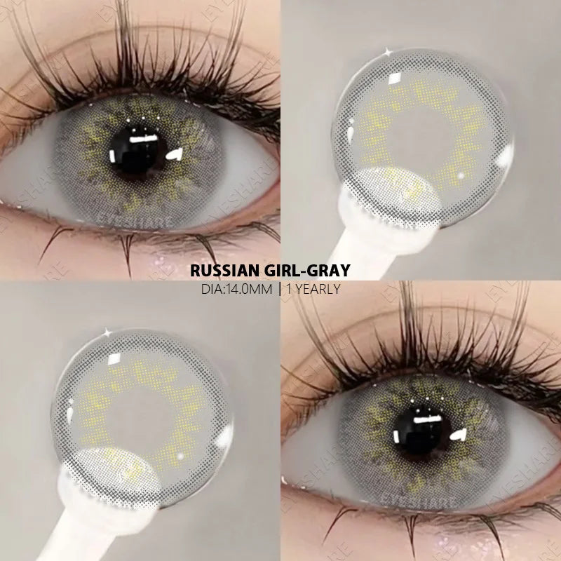 1pair Colored Contacts Lenses for Eyes Fashion Blue Lenses Green Contacts Lenses Yearly Brown Eyes Lens Gray Pupils