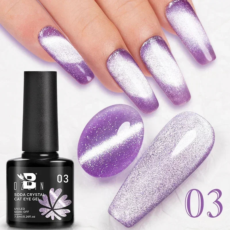 7.5ml Golden Gradient Cat Eye Nail Polish Gel Phototherapeutic Gel Soak Off Nail Magnetic Gel Polish Nail Art DlY