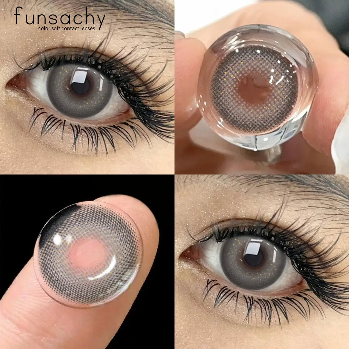 Color Contact Lenses for Eyes 1 Pair Gray Fashion Cosmetic Lenses Green Pupils Gray Natural Eye Contacts Women Eye Lens