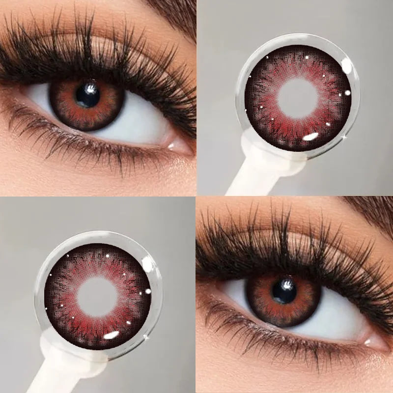 1pair Big Eyes New Colorld Contact Lenses for Eyes Super Natural Brown Eyes Gray Beautiful Black Pupils 14.5mm Lenses