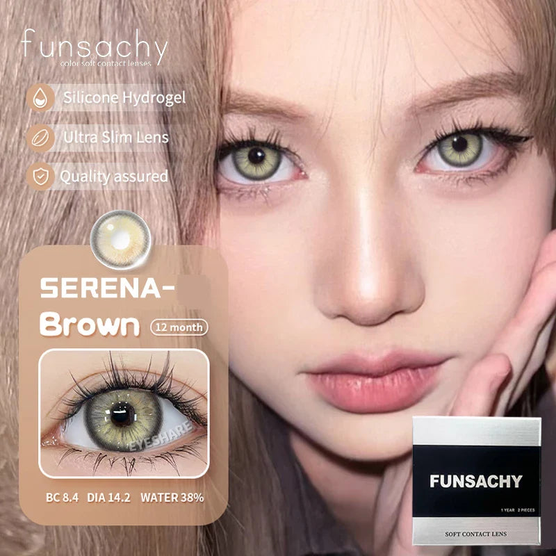 1 Pair New Color Contact Lenses for Eye Beautiful Pupil Fashion Blue Soft Lenses Gray Natural Contacts Yearly Cosmetics