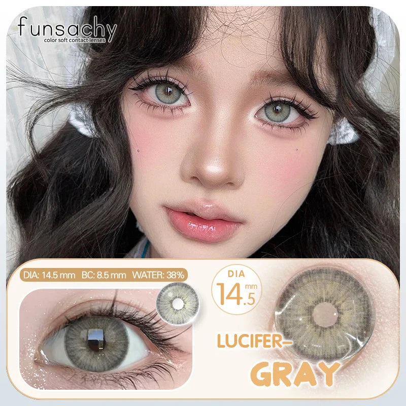 1 Pair Color Contact Lenses For Eyes Natural Gray Blue Beautiful Pupil Soft Natural Accessories Yearly Cosmetic Pupils