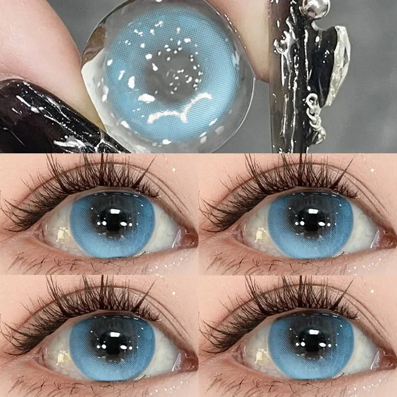 1 pair Colored Lenses for Eye Natural Pupil Grey Contacts Korean Lenses Popular Color Contact Lenses 0~-8.00 Yearly