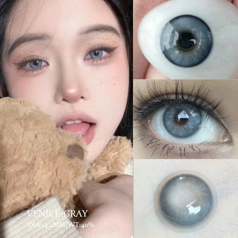 new style 1 Pair Color Contact Lenses with Natural Eye Contact Lenses Blue Brown Green Lenses Pupils Beauty Color lens