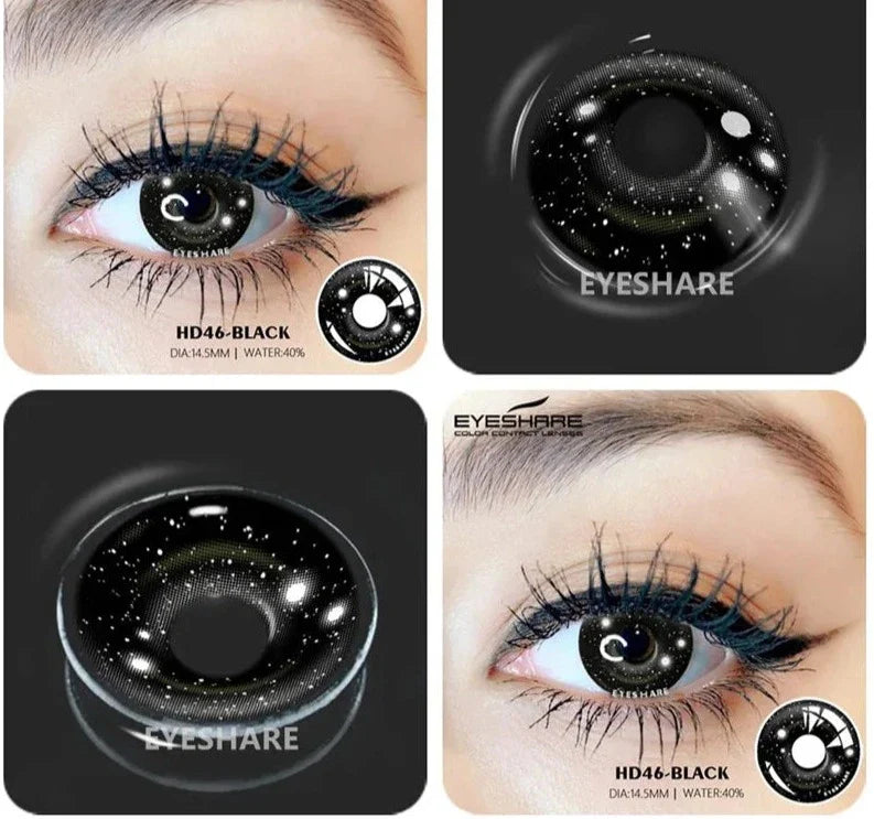 1pair Halloween Contacts Lenses Color Contact Lenses for Eyes Yearly Anime Cosplay Contacts White Lenses Black Lenses