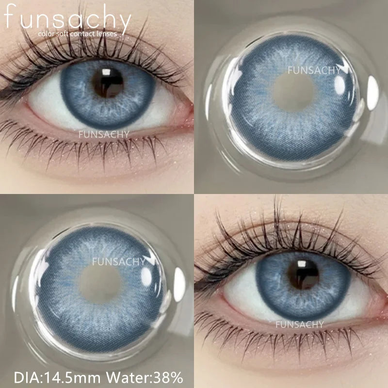 1pair Natural Color Contact Lenses for Eyes Blue Eye Lens Gray Lenses Fashion Korean Beauty Pupils Yearly Makeup Lens