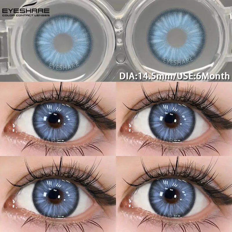 1pair Blue Contact Lenses For Eyes Korean Cute Lens Eye Makeup Pupil Brown Softlenses Women's color contact lenses
