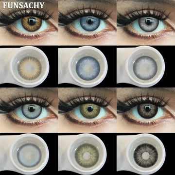 1 Pair Fashion Color Contact Lenses for Eyes Korean Brown Natural Soft Lenses Beautiful Cosmetic Gray Pupils Blue Lens
