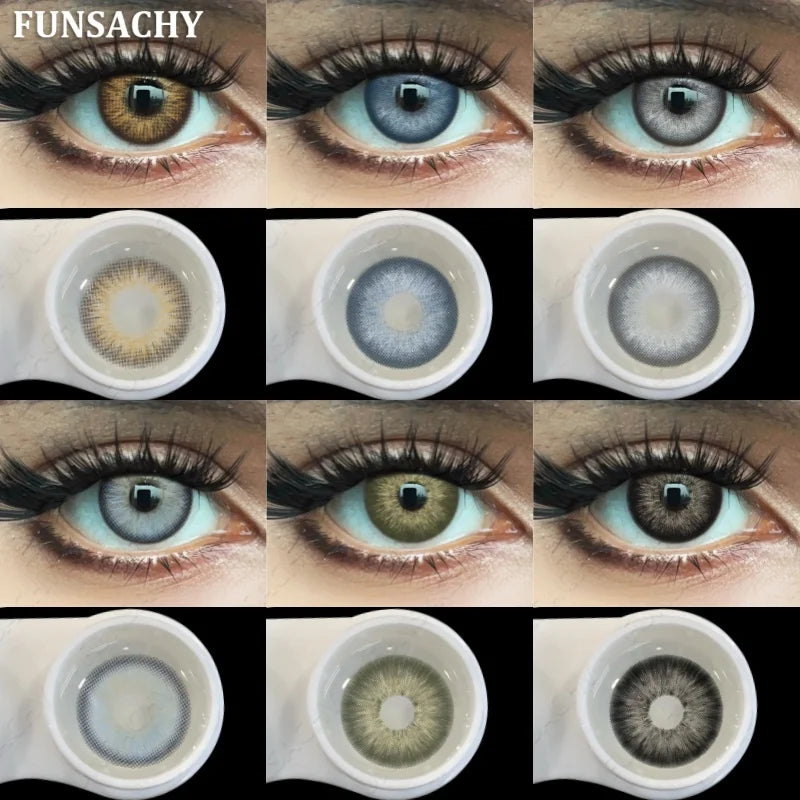 1 Pair Fashion Color Contact Lenses for Eyes Korean Brown Natural Soft Lenses Beautiful Cosmetic Gray Pupils Blue Lens