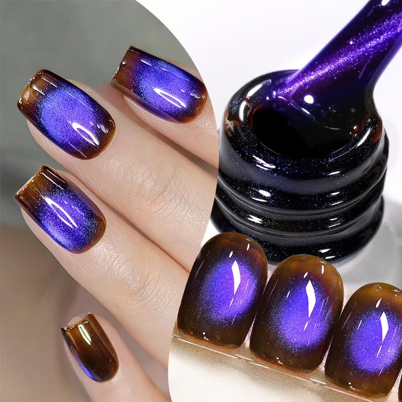 10ml Only Green Glass Bead Cat Magnetic Gel Nail Polish Guava Soda Grape Iced Crystal Salon Soak Off Gel Manicure