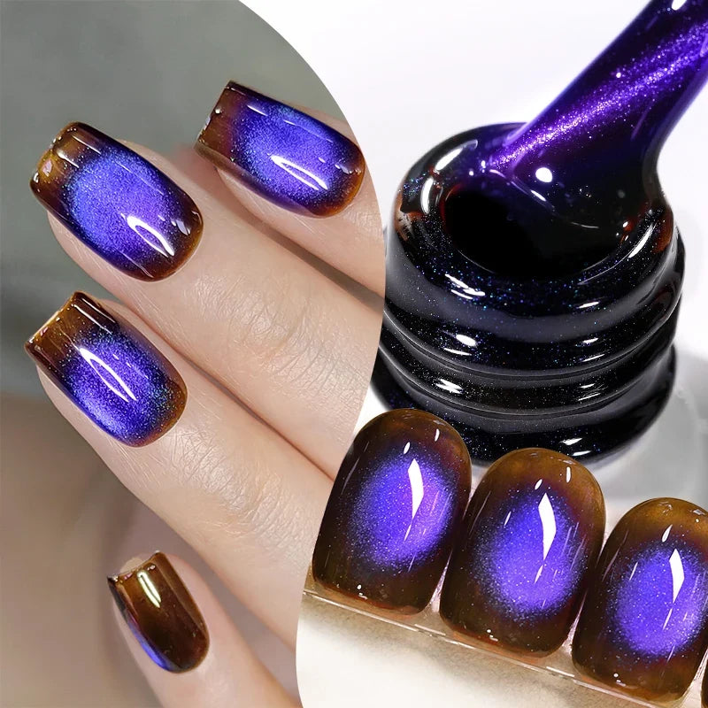 10ml Only Green Glass Bead Cat Magnetic Gel Nail Polish Guava Soda Grape Iced Crystal Salon Soak Off Gel Manicure
