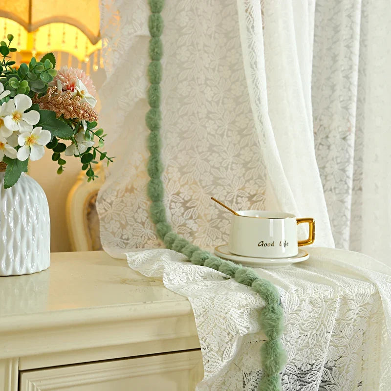 Transparent Lace Door Curtain Bedroom Mosquito Net Bloing Curtain No Punching Required Light Filtering Human Invisible