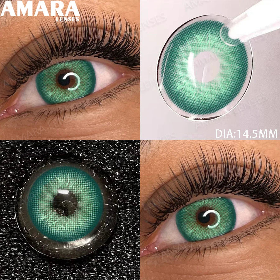 1 Pair soft Lenses Colored Contact Beauty Colored Pupils Green Contact Lenses Natural Look Lenses Women Brown Pupils