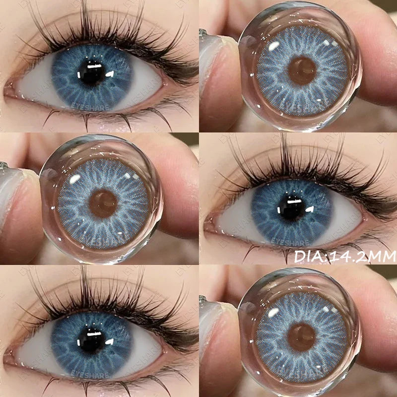2pcs Colored Contact Lenses Natural Look Brown Eye Lenses Gray Contact Blue Lenses Fast Delivery Green Eye Lenses
